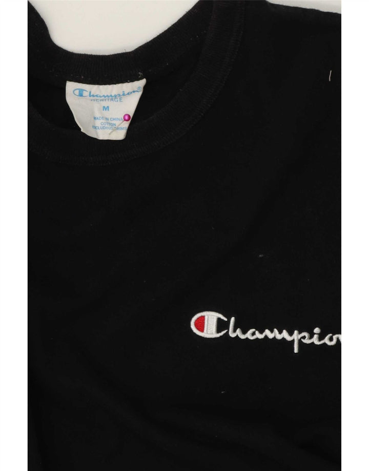 Champion Herren T-Shirt Top Medium Schwarz Baumwolle
