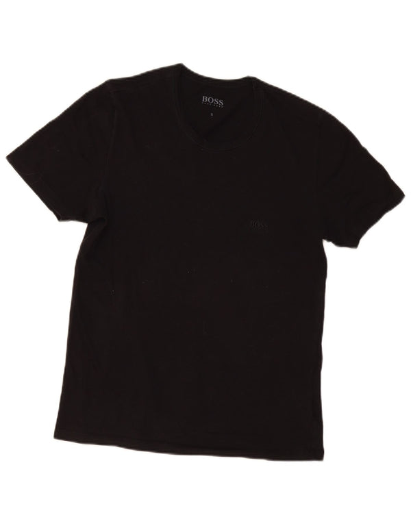 Hugo Boss Herre T-Shirt Top Lille Sort Bomuld