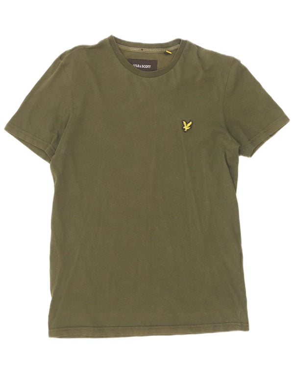 Lyle & Scott Mens T-Shirt Top Small Khaki Cotton