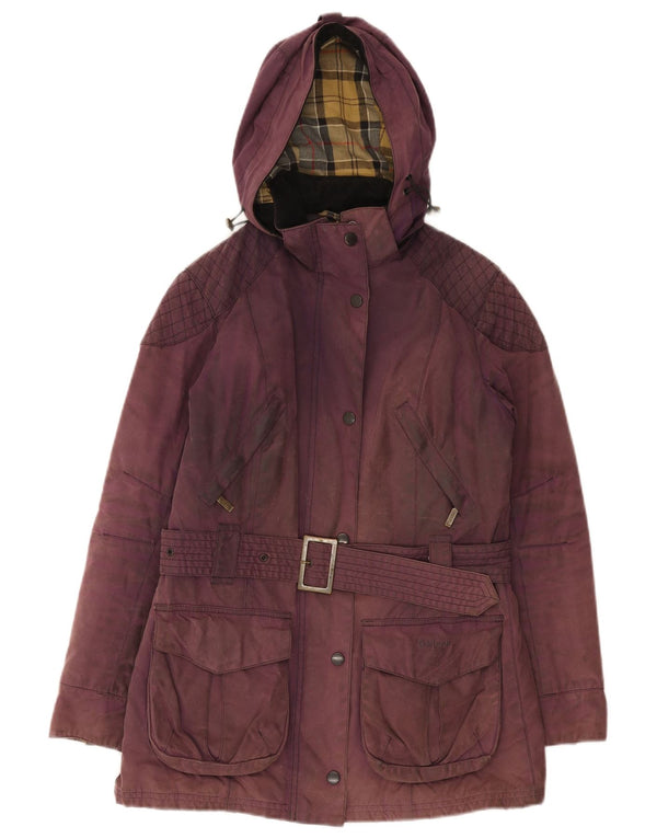 Jachetă pentru femei Barbour din bumbac cerat cu glugă, UK 8, mov