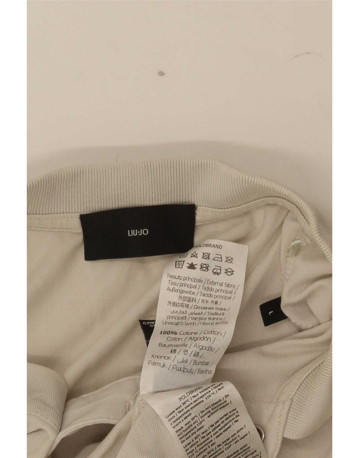 Liu Jo Mens Polo Shirt Large Beige Cotton
