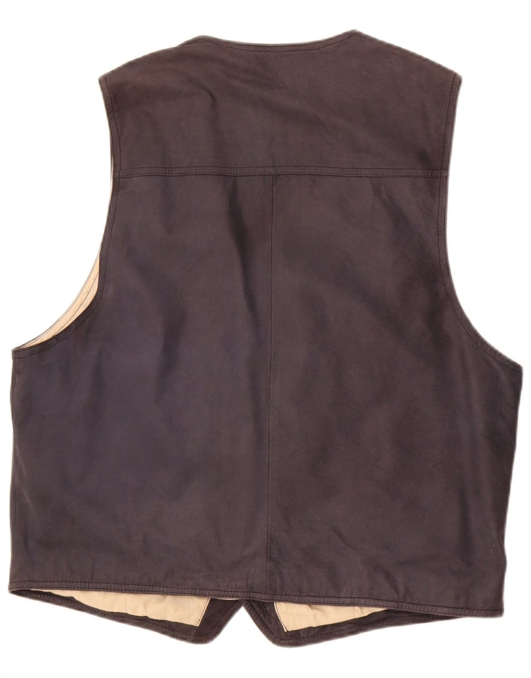 Angelo Litrico Mens Leather Waistcoat Large Grey Leather