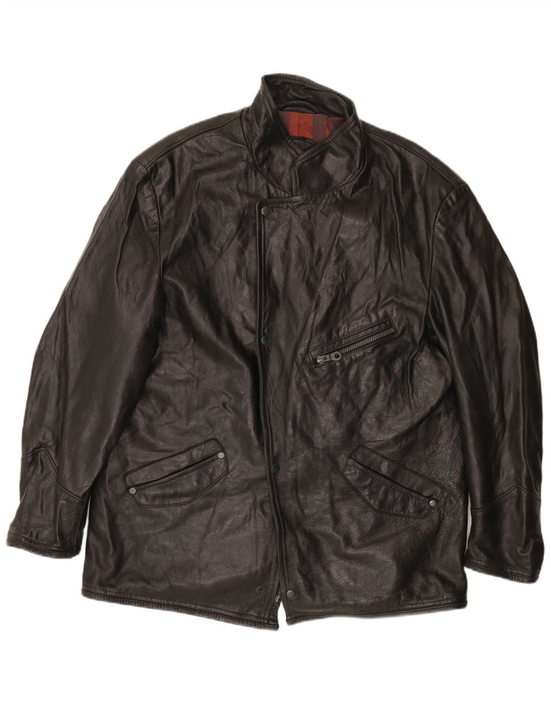 VINTAGE Herre læderjakke UK 42 XL Sort