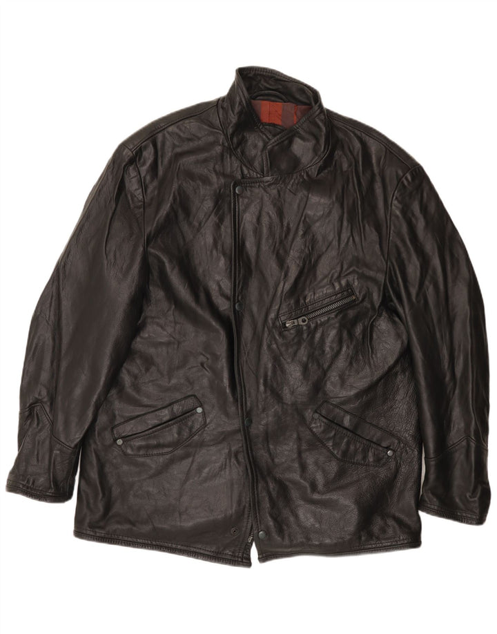 VINTAGE Herre læderjakke UK 42 XL Sort