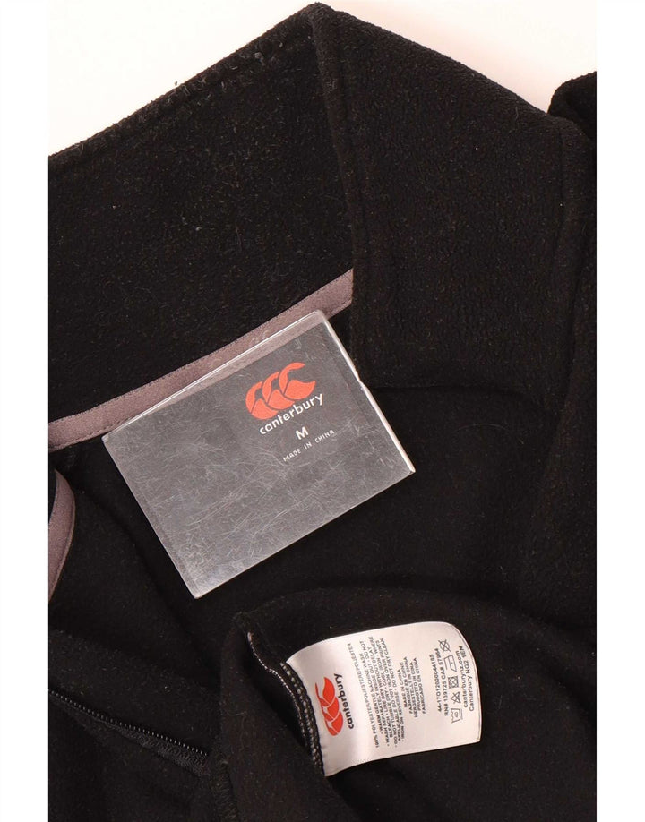 Canterbury Mens Zip Neck Fleece Jumper Medium Black Polyester