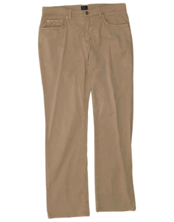 Trussardi Womens Straight Casual Trousers W31 L29 Beige Cotton