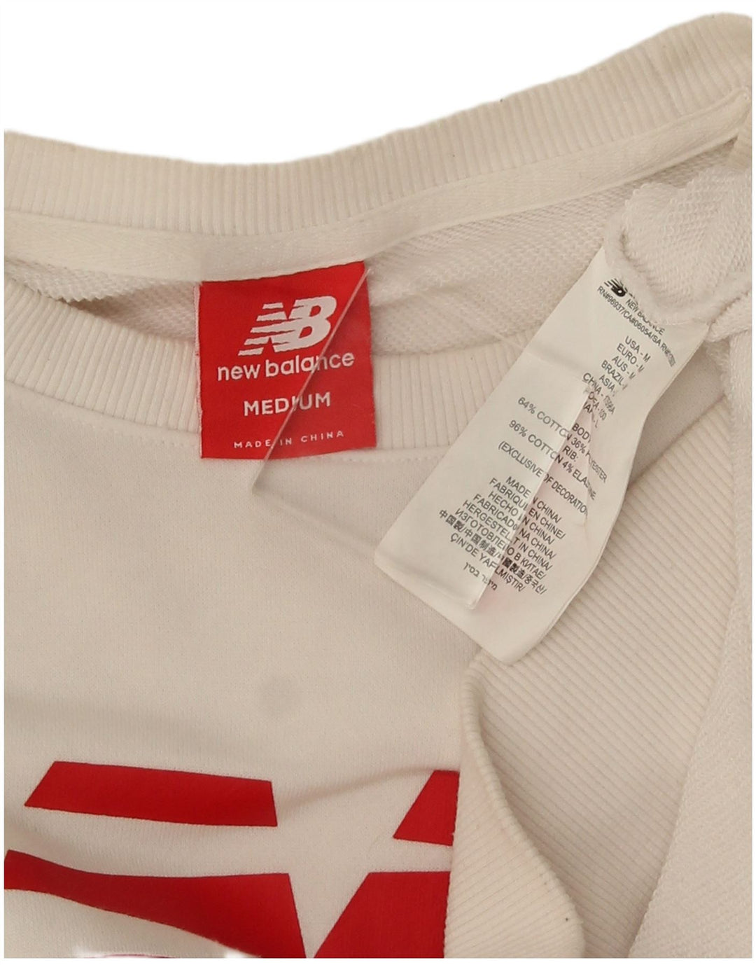 New Balance Sweat-Shirt Graphique Homme Blanc Moyen Coton