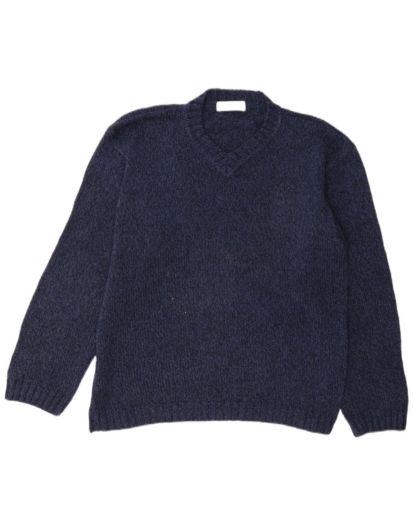 Marks & Spencer Mens St. Michael V-Neck Jumper Sweater Medium Navy Blue