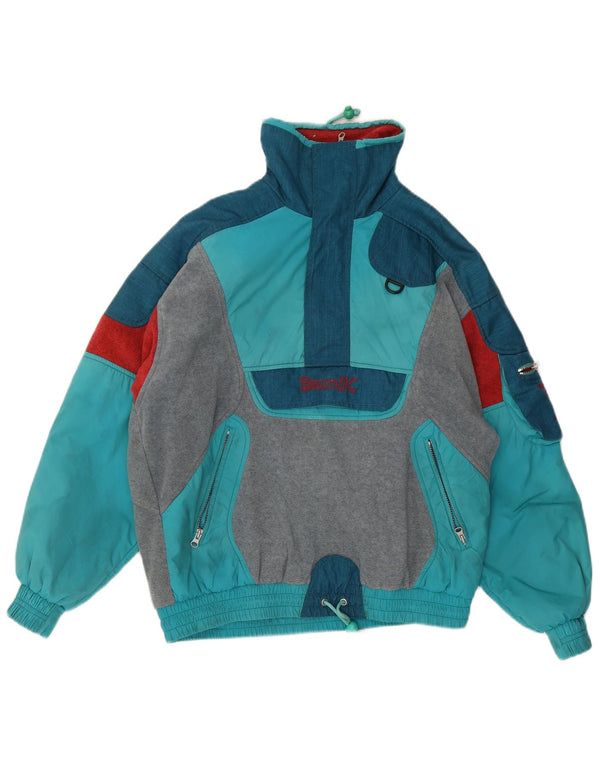 Giacca in pile da uomo Brunik Anorak UK 40 Large Blu Colourblock Poliestere