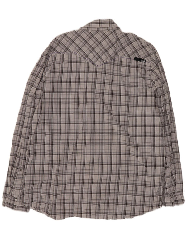 Camisa Vans Hombre 2XL Algodón A Cuadros Gris