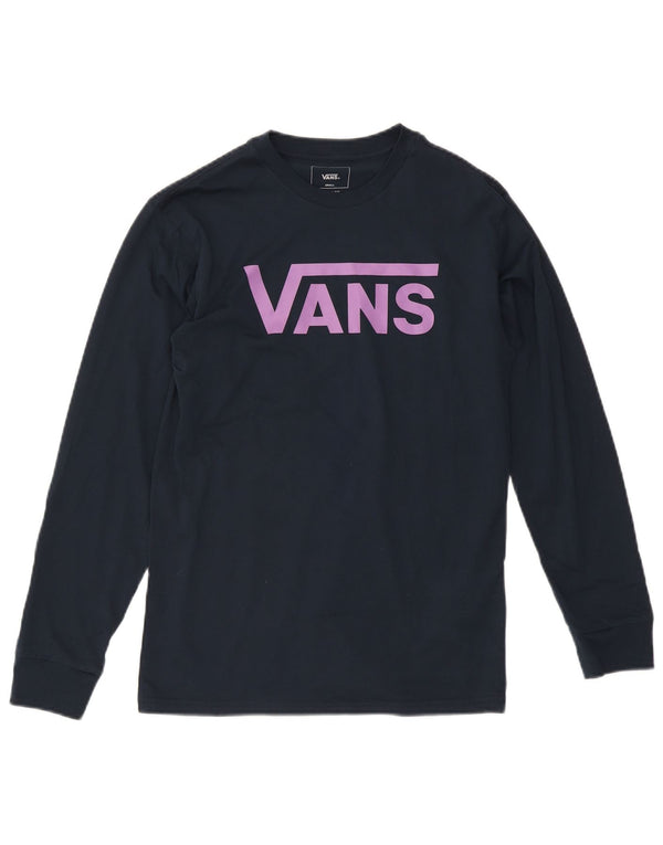 Vans Mens Classic Fit grafikus felső, hosszú ujjú kis sötétkék pamut