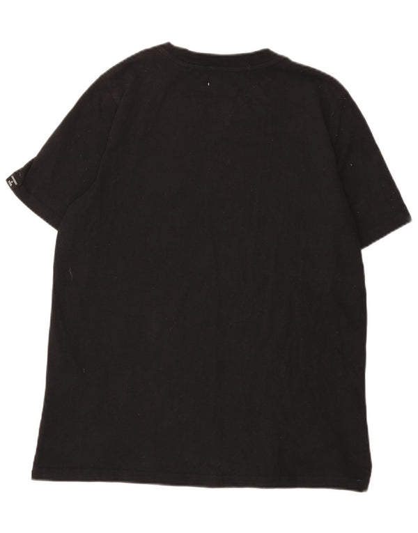 Superdry Womens Graphic T-Shirt Top UK 12 Medium Black Cotton