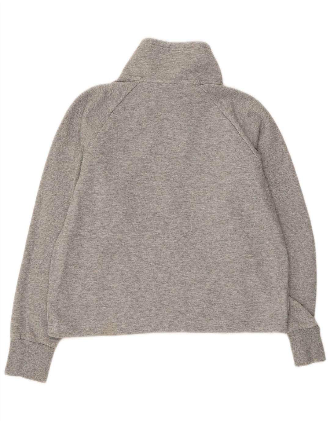 NIKE Womens Oversized Crop Sweatshirt Jumper UK 10 Small Grey Flecked