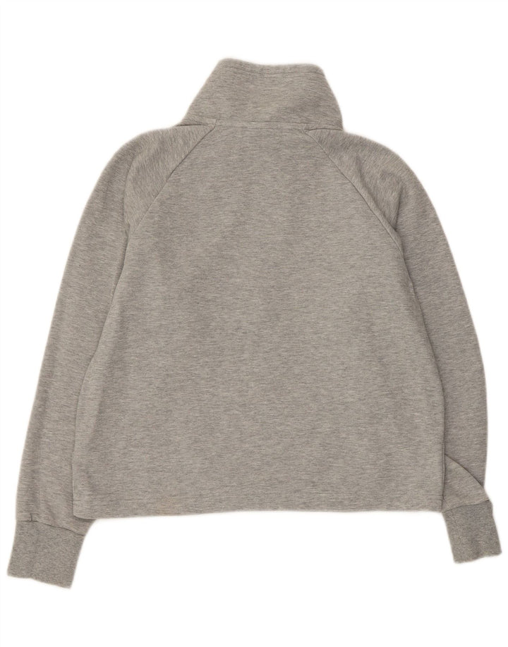 NIKE Womens Oversized Crop Sweatshirt Jumper UK 10 Small Grey Flecked