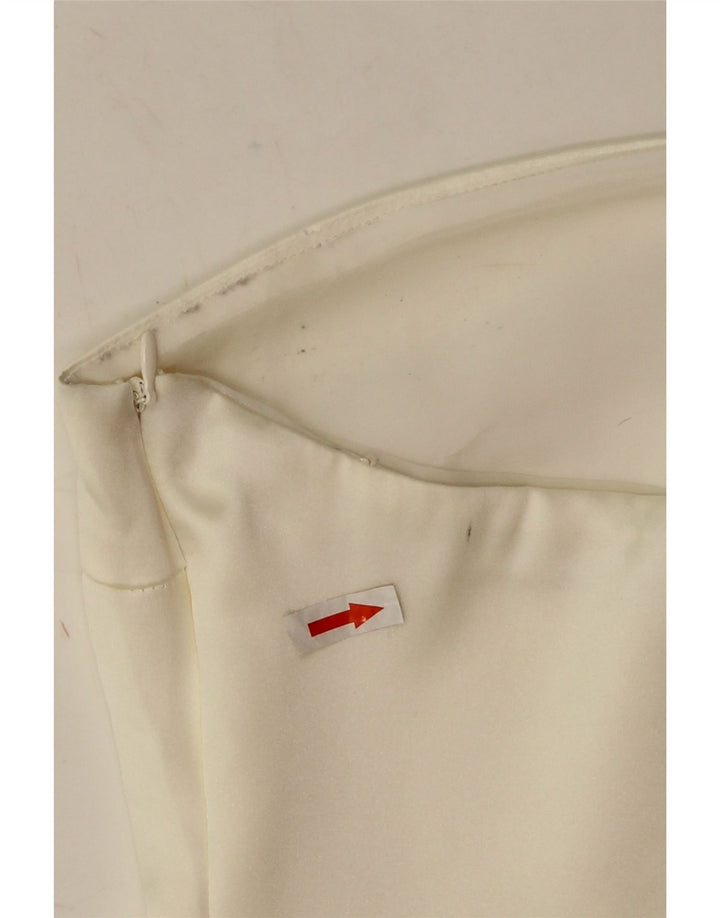 Zara Womens Crop stropløs top UK 12 Medium White Polyester