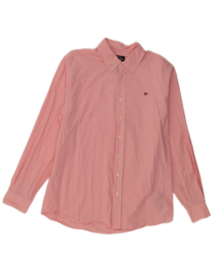 RALPH LAUREN Mens Shirt XL Pink Gingham Cotton
