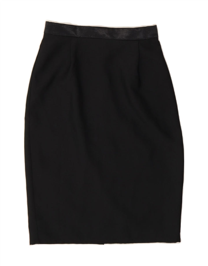 VINTAGE Womens Pencil Skirt UK 12 Medium  Black Polyester Vintage Vintage and Second-Hand Vintage from Messina Hembry 