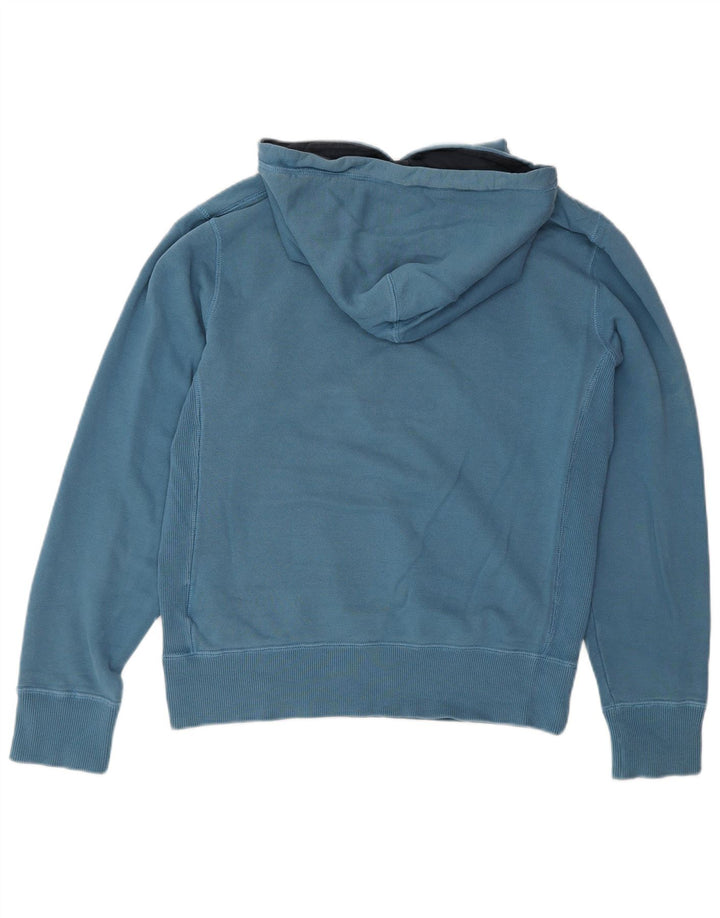 NIKE Mens Graphic Hoodie Jumper Small Blue Cotton