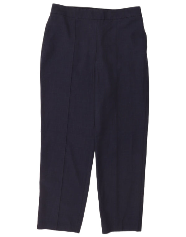 Marks & Spencer Pantalon Chino Femme UK 14 Large W32 L27 Bleu Marine à Carreaux