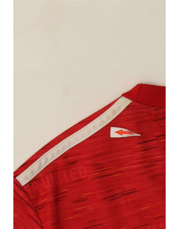Adidas Mens Manchester United T-Shirt Top Medium Red Flecked Polyester