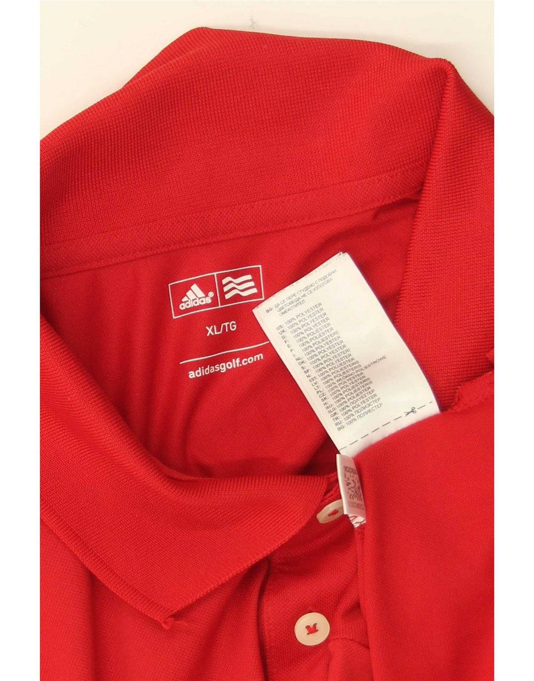 Adidas Mens Polo Shirt XL Red Polyester