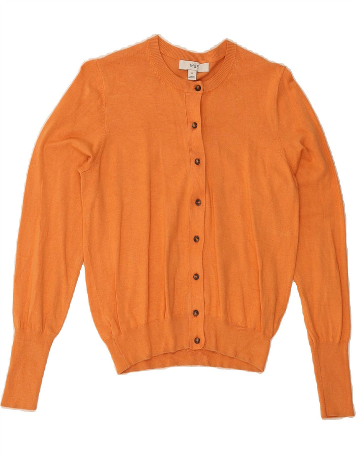 MARKS & SPENCER Womens Cardigan Sweater UK 12 Medium  Orange Vintage Marks & Spencer and Second-Hand Marks & Spencer from Messina Hembry 