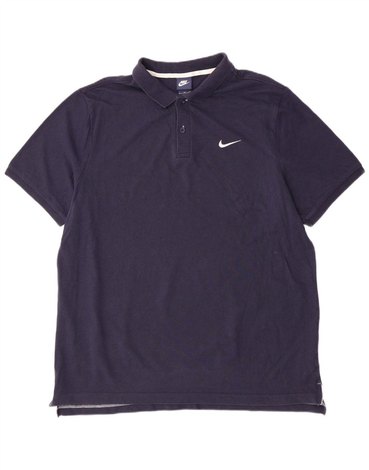 NIKE Mens Polo Shirt XL Navy Blue Cotton