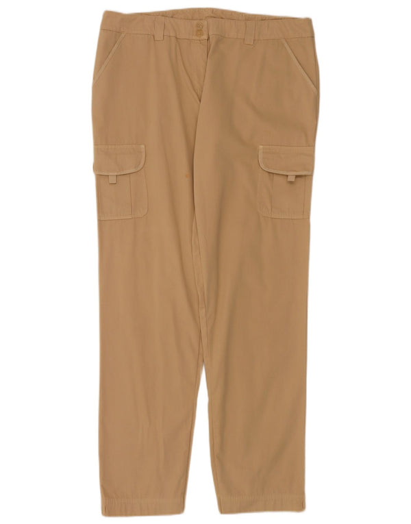 Pantaloni cargo drepti pentru femei Lacoste Mărimea 44 mare W34 L32 bumbac bej