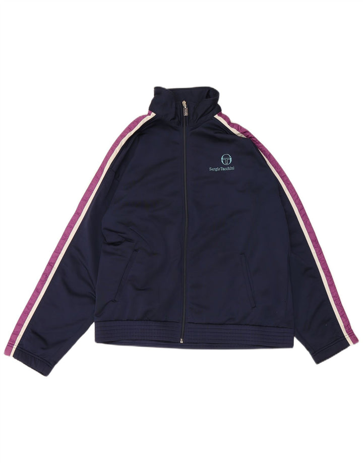 Sergio Tacchini Mens Tracksuit Top Jacket IT 48 Medium Navy Blue