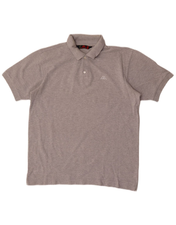 Kappa Mens Polo Shirt Large Grey Cotton