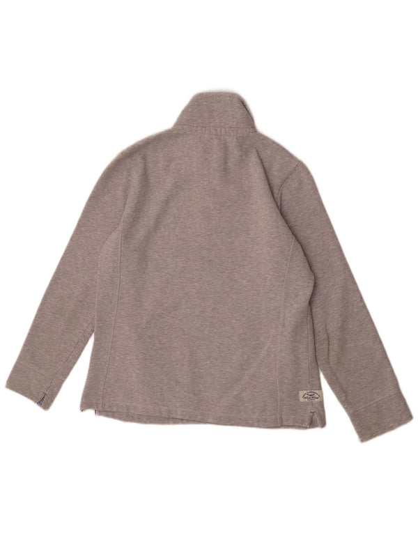 Crew Clothing Damen-Sweatshirt mit Reißverschluss, UK 12, mittelgraue Baumwolle