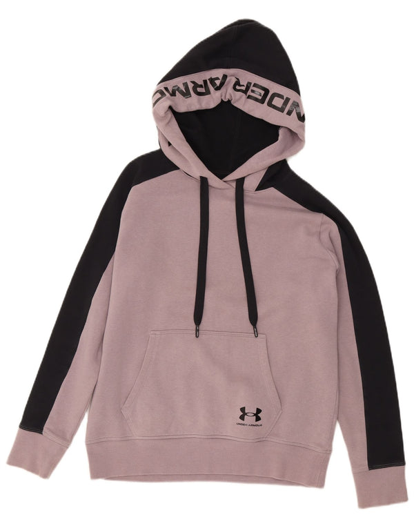Under Armour Womens Graphic Hoodie Jumper UK 6 XS Pink Colourblock