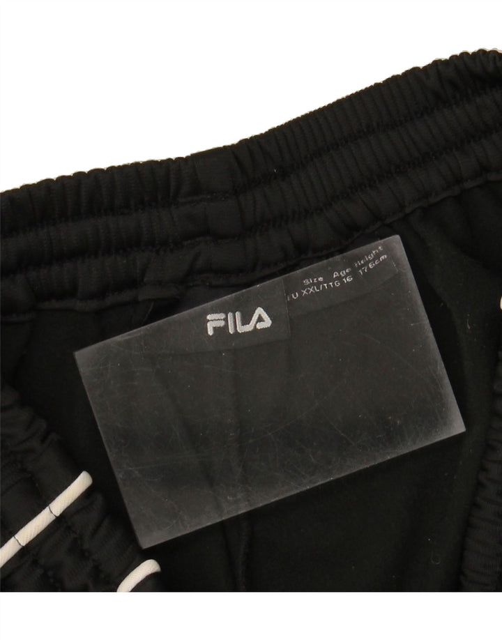 FILA Boys Tracksuit Trousers 15-16 Years  Black Polyester Vintage Fila and Second-Hand Fila from Messina Hembry 