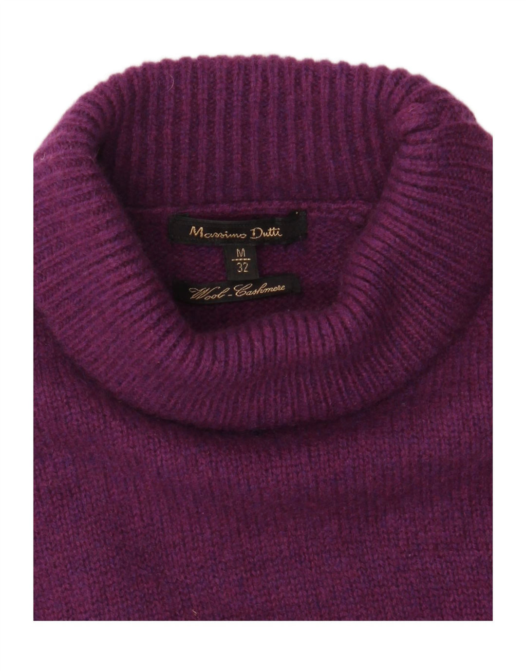 Massimo Dutti Womens Roll Neck Jumper Sweater UK 12 Medium Purple