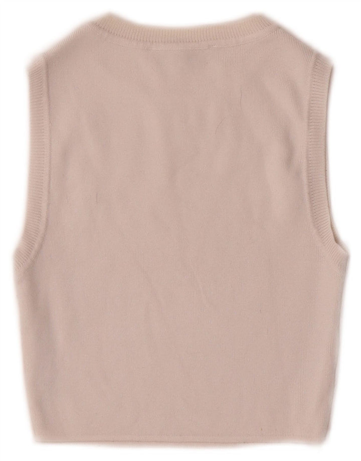 Zara Womens Crop Vest Top UK 8 Small White Viscose