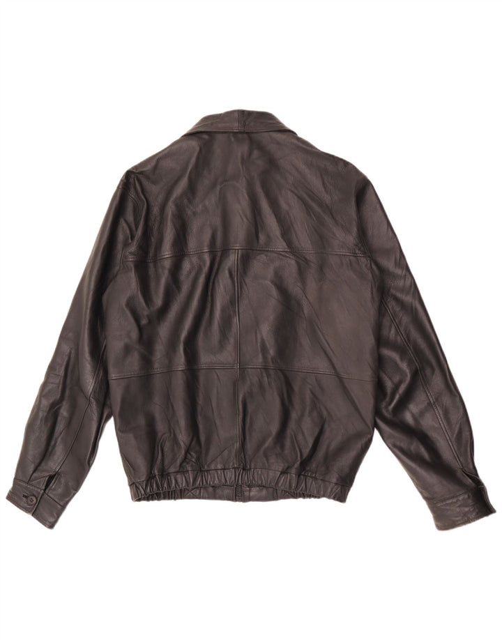 Scout Mens Leather Jacket UK 38 Medium Black Leather