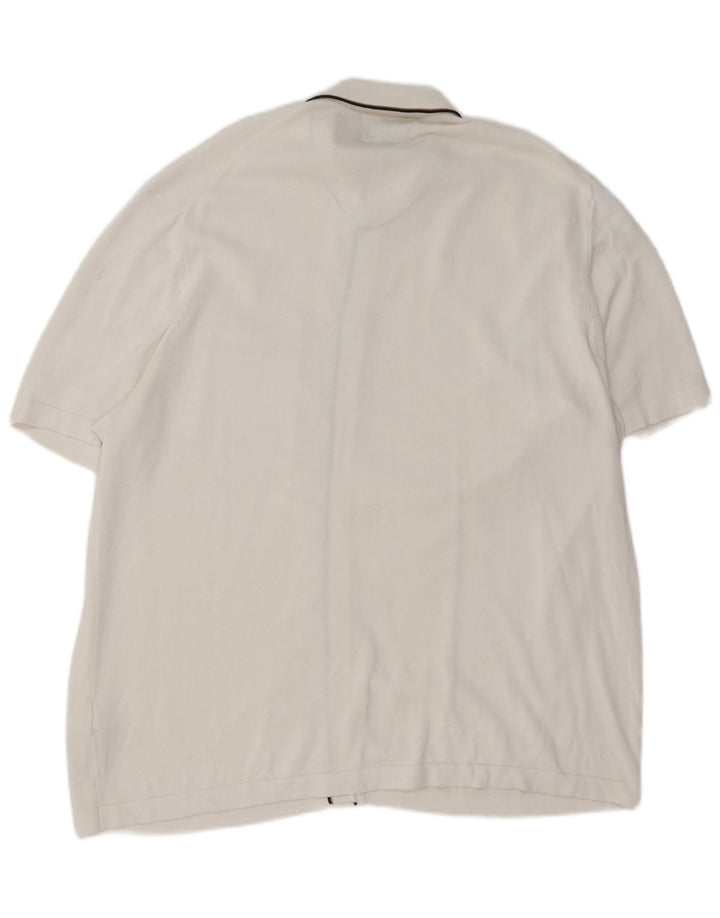 Marks & Spencer Mens Short Sleeve Cardigan Sweater 2XL White Modal