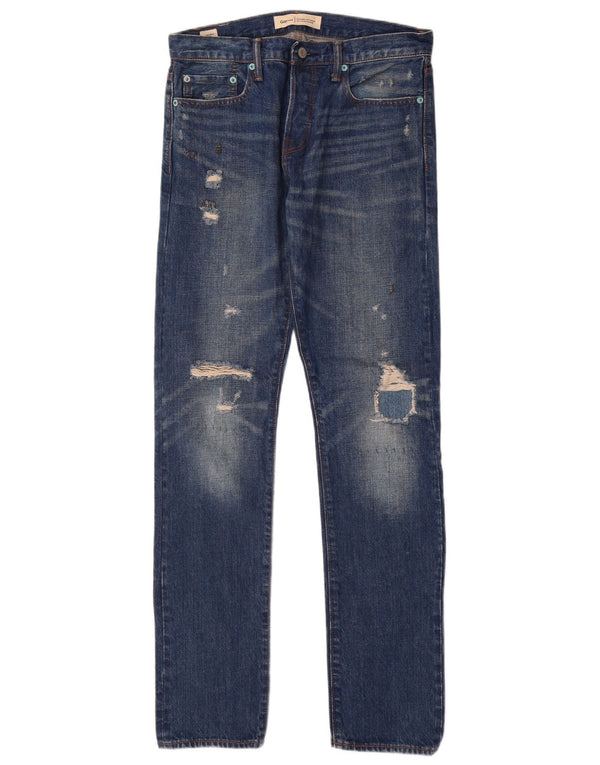 Gap Mens Krooley Distressed Skinny Jeans W30 L32 Blue Cotton