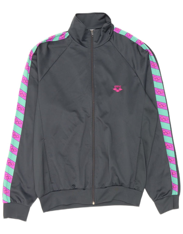 Giacca da ginnastica grafica da uomo Arena Top Jacket grigio medio color block