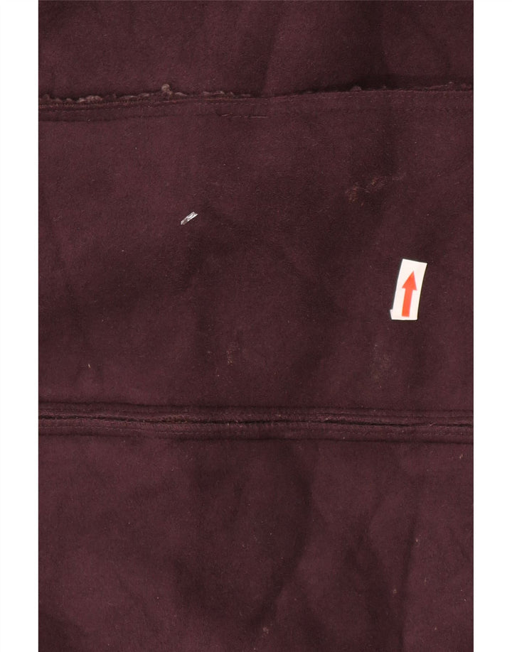 Marks & Spencer Dame Sherpa Gilet UK 12 Medium Burgundy Polyester