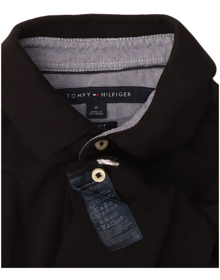 Tommy Hilfiger Mens Polo Shirt Medium Black Cotton