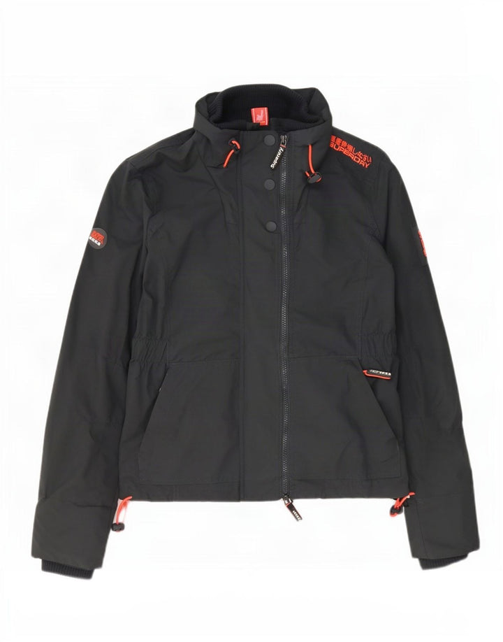 Jaqueta de chuva feminina Superdry Graphic UK 14 nylon cinza médio