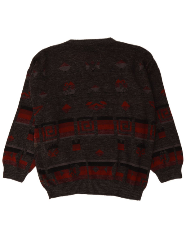 Mark Adam Dame Boat Neck Jumper Sweater IT 52/54 2XL Grå Geometrisk