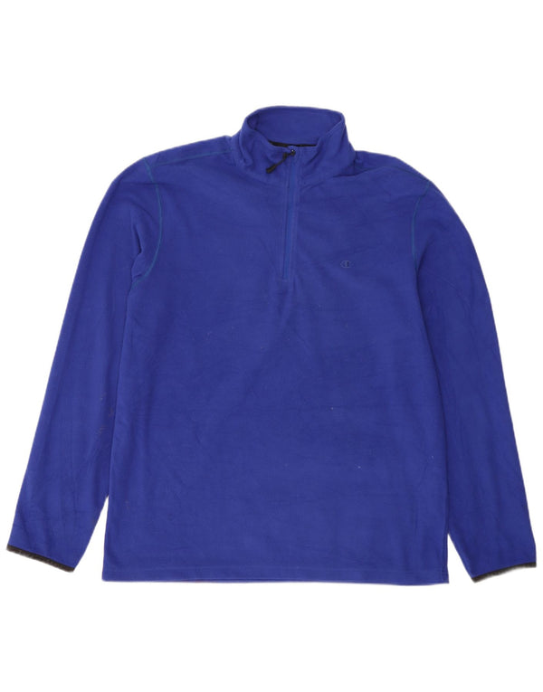 Champion Jersey de forro polar con cuello y cremallera para hombre XL Azul