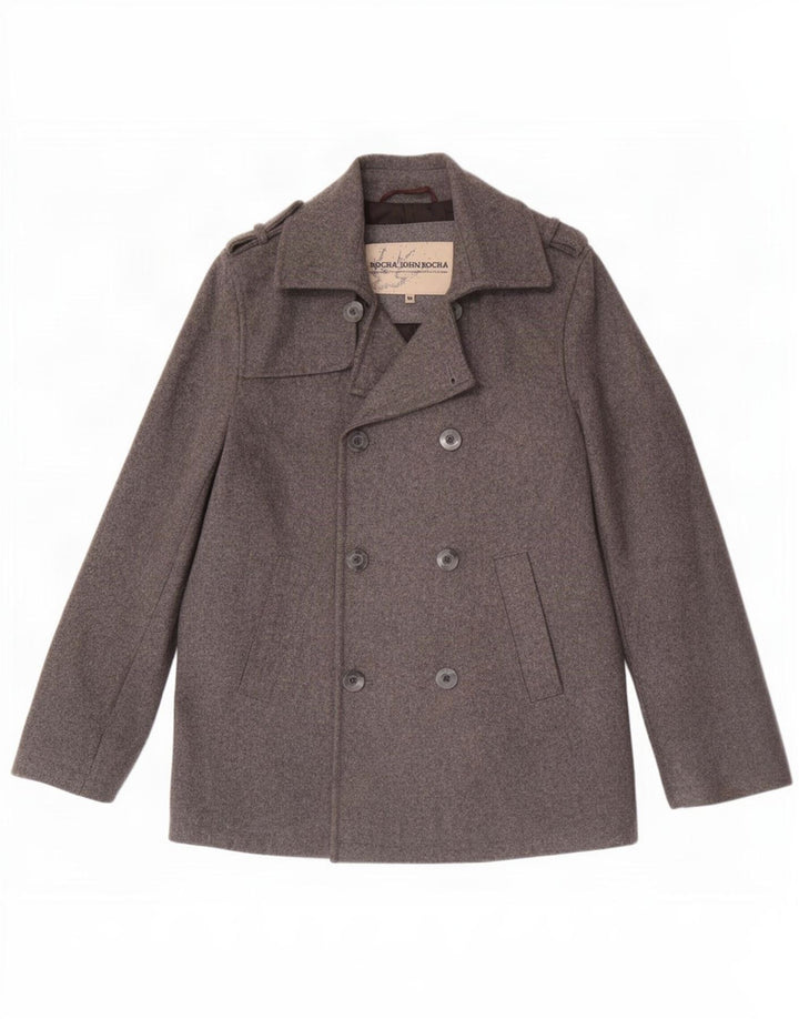 John Rocha Chaquetón para hombre UK 38 Lana gris medio
