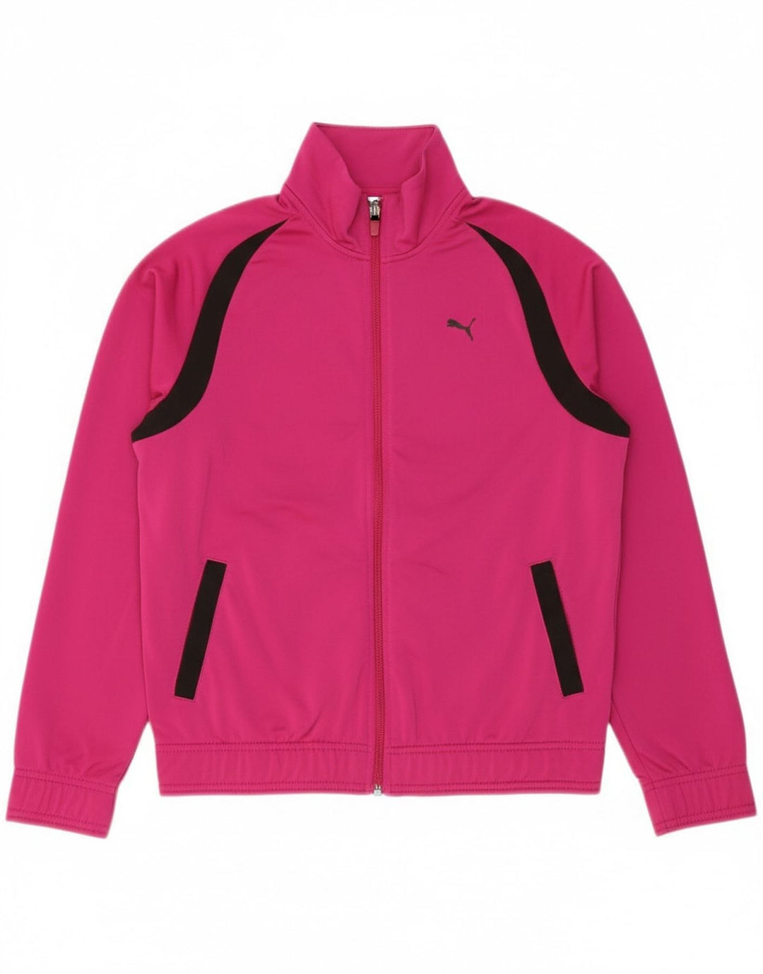 PUMA Womens Oversized Tracksuit Top Jacket UK 10 Small Pink Polyester