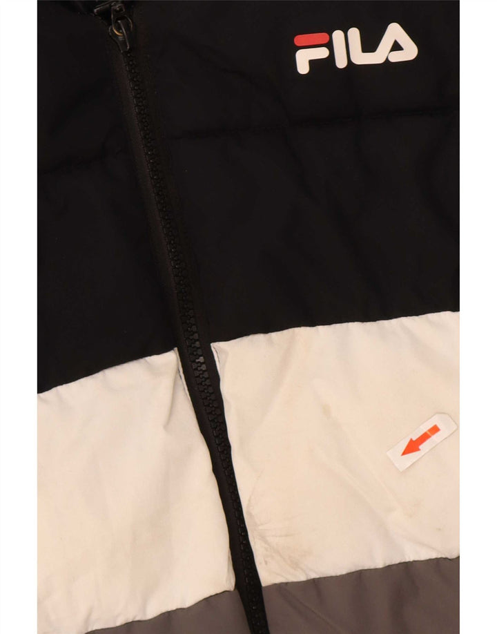 Fila Boys grafisk polstret jakke 12-13 år Sort Colourblock Polyester