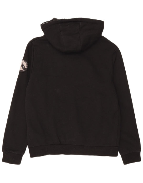 Ellesse Womens Graphic Hoodie Jumper UK 12 Medium Black Cotton