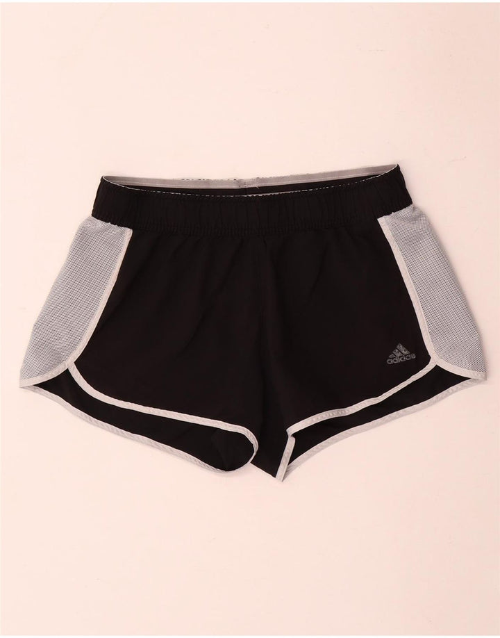 Adidas Womens Sport Shorts UK 14 Medium Black Colourblock Polyester