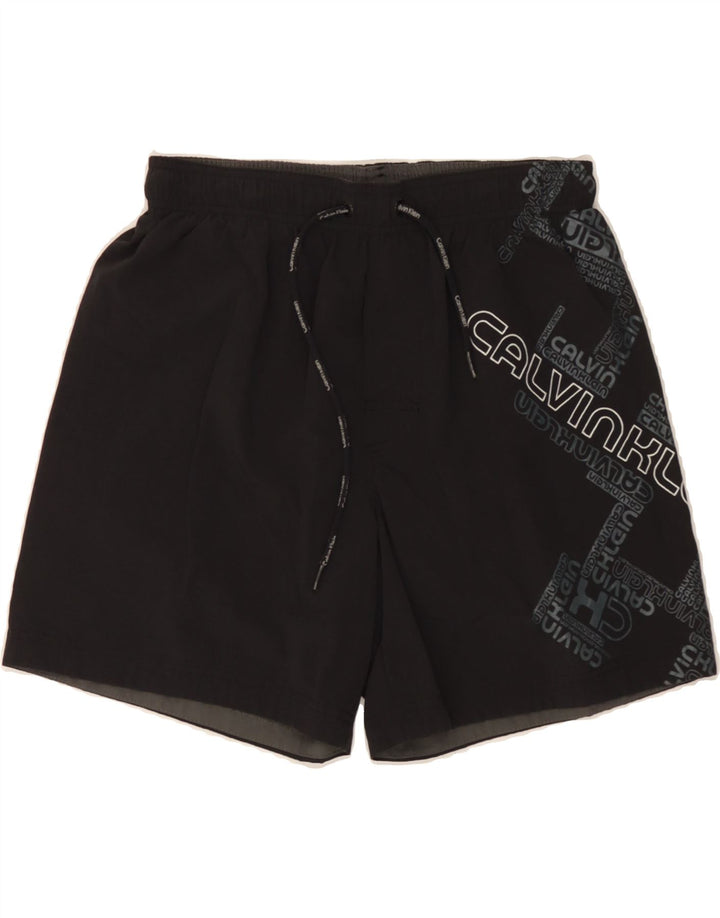 CALVIN KLEIN Mens Graphic Sport Shorts Medium Black Nylon Vintage Calvin Klein and Second-Hand Calvin Klein from Messina Hembry 